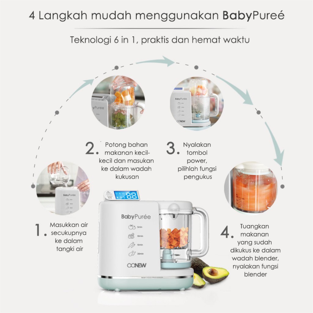 OONEW BABY PUREE 6IN1 BABY FOOD PROCCESSOR MICHELLIN SERIES