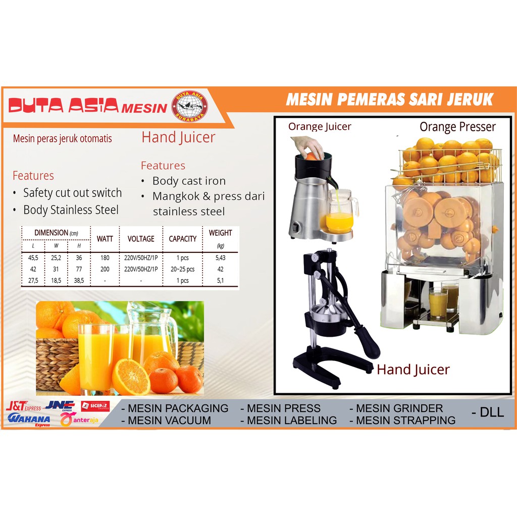 MESIN PEMERAS SARI JERUK MANUAL DAN OTOMATIS