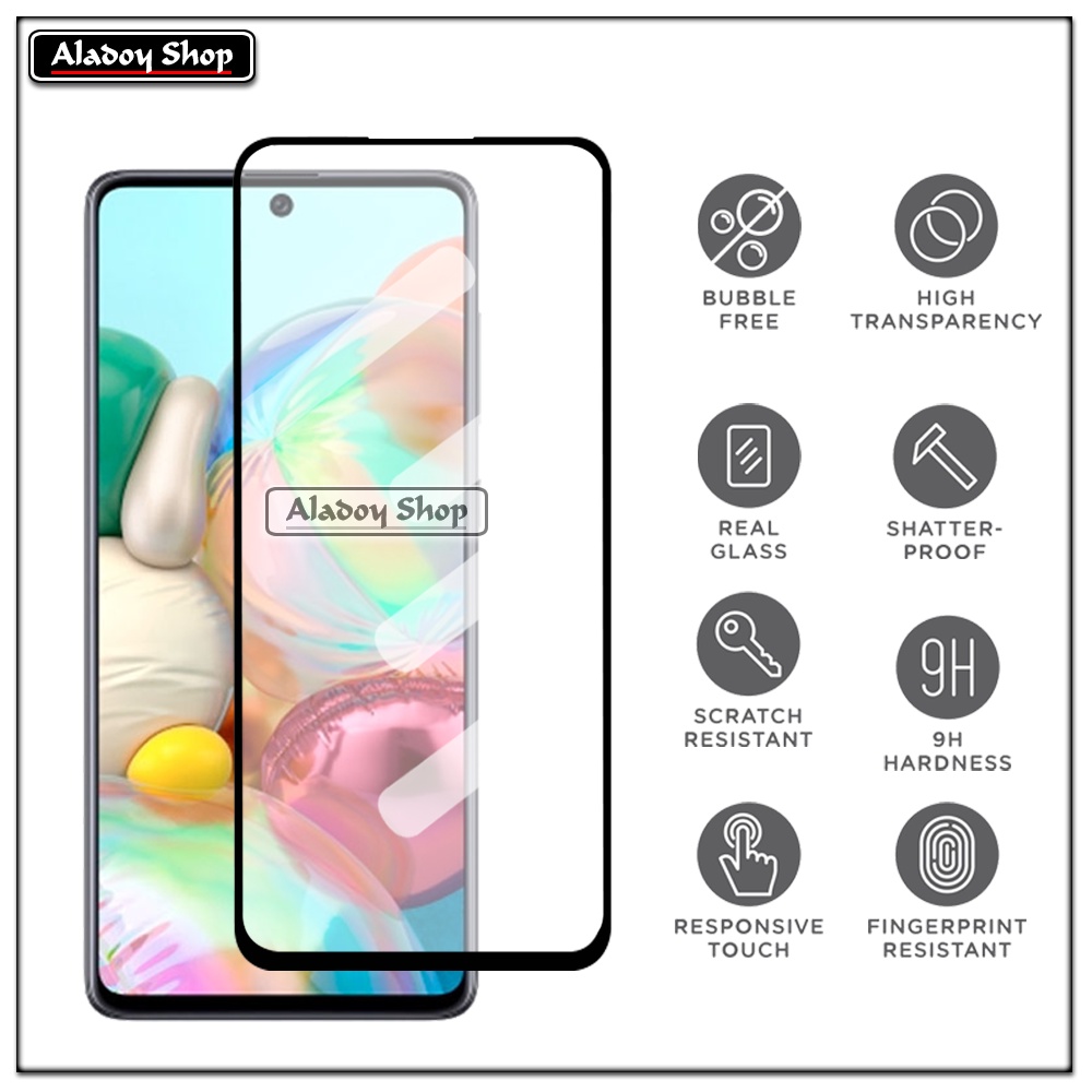 Case SAMSUNG A71 Armor Fushion Transparent Casing + Tempered Glass Full Layar dan Skin Carbon