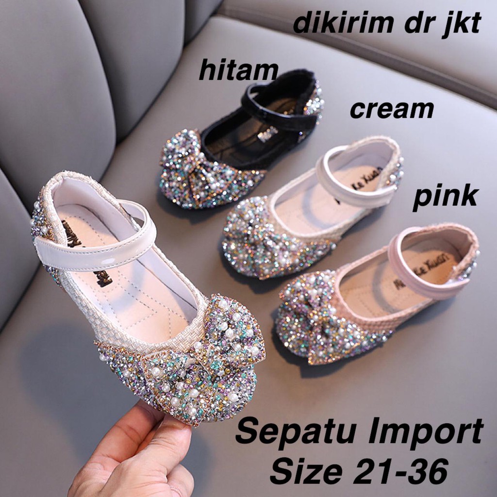 (LOLI-JKT) SP-615 SEPATU PESTA IMPORT ANAK CEWEK BLINK DIAMOND BERKILAU 21-36