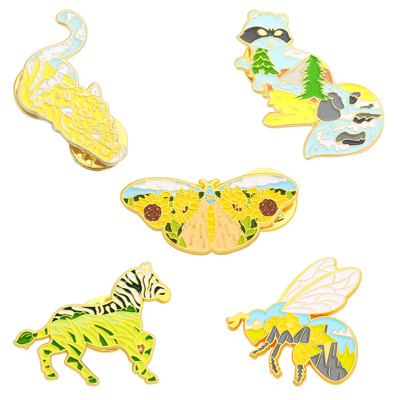 Bros Pin Model Butterfly Bee Zebra 5 Gaya Untuk Aksesoris Pakaian