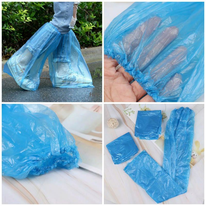 1pasang Cover Sepatu Plastik Pelindung Anti Air