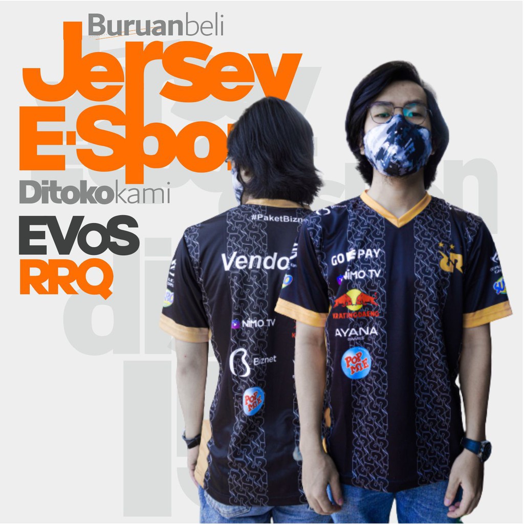 Baju Tshirt Jersey Kaos RRQ Esport Indonesia Satuan Tahun 2018 2019 2020 2021 Dewasa Premium Unisex