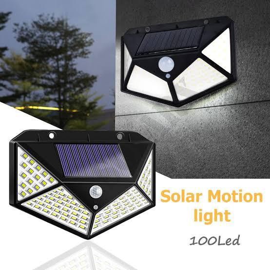 Lampu Dinding Taman 100 Led solar Tenaga surya solar sensor cahaya