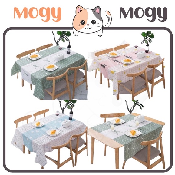 MOGYMOGY HL0393 Taplak Meja Anti Minyak Anti Air Melindungi Meja Motif Bahan PEVA