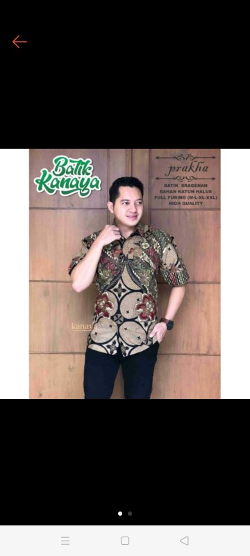 Prakha Kemeja Batik Pria Lengan Pendek Full Furing Bahan Katun Sragenan By Kanaya