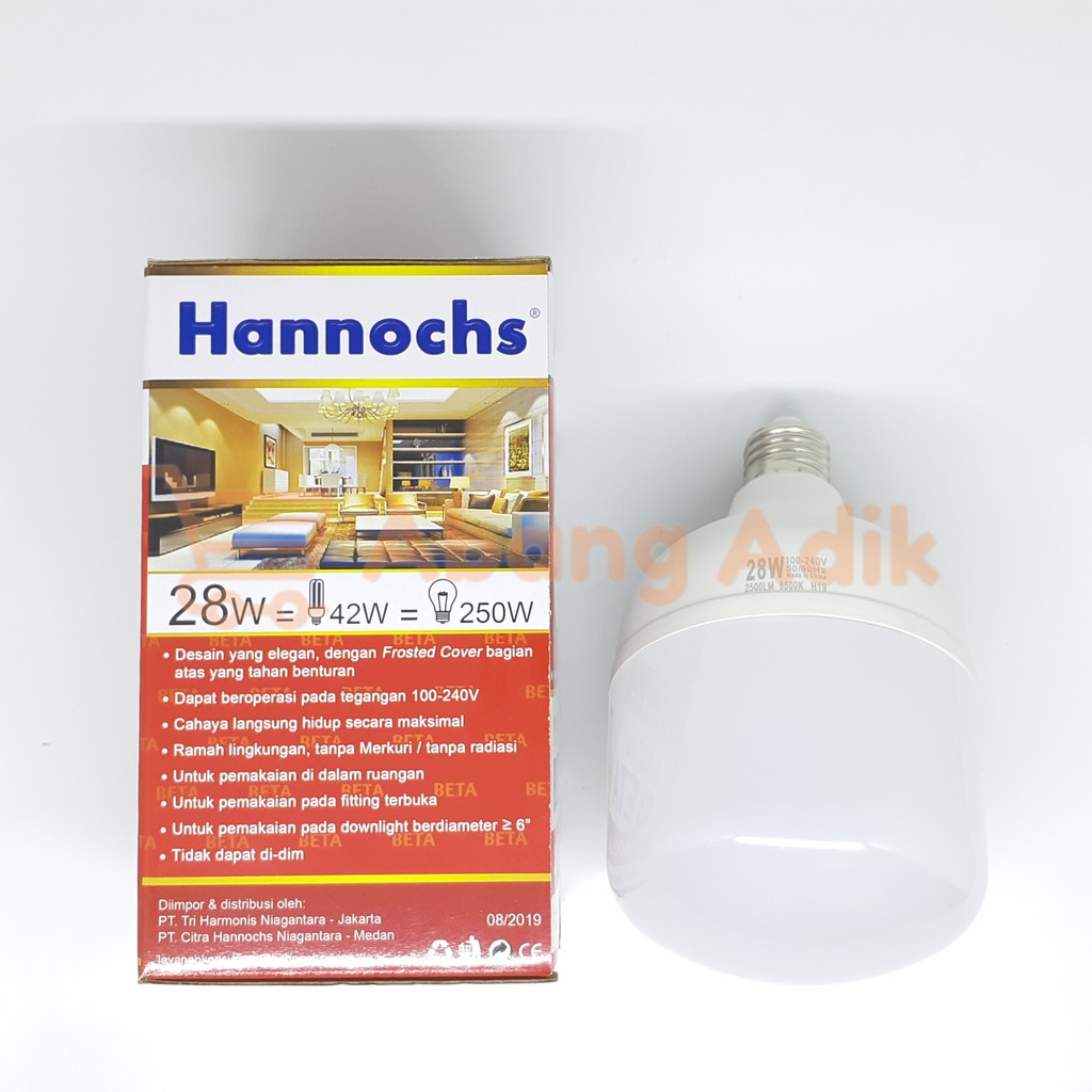 Hannochs Beta 28W Lampu LED Kapsul Tabung 28 watt Cool Daylight White