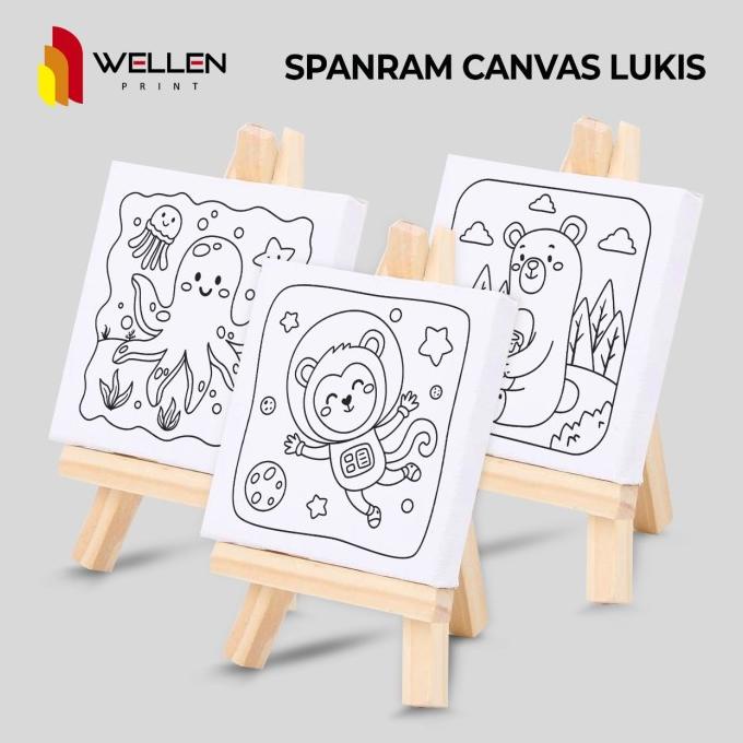 

Spanram Kanvas Lukis Anak / DIY Canvas Painting Kit / Wooden Easel