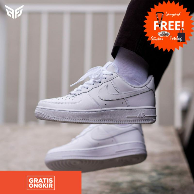 SEPATU SNEAKERS NIKE AIR FORCE 1 FULLWHITE | SEPATU CASUAL | SEPATU CASUAL PRIA|SEPATU CASUAL WANITA