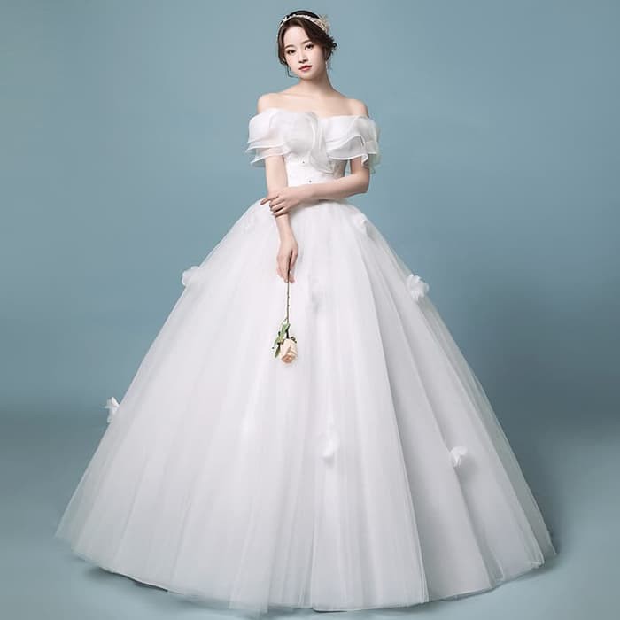 Gaun Pengantin 0240618 Putih Sabrina Wedding Gown