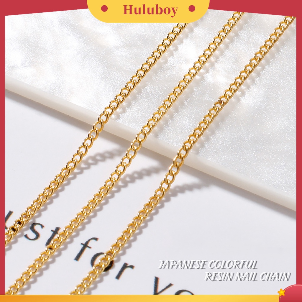 Huluboy Huluboy♡ 3 Pcs / Set Rantai Kuku 3D Bahan Logam Untuk Dekorasi Wanita