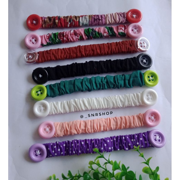 tali masker kancing warna warni tali