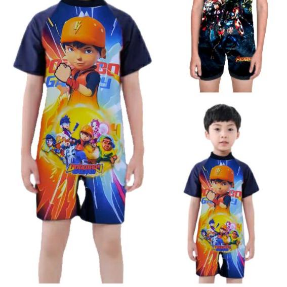✶ baju renang anak laki laki spiderman superhero avangers boboiboy ✬