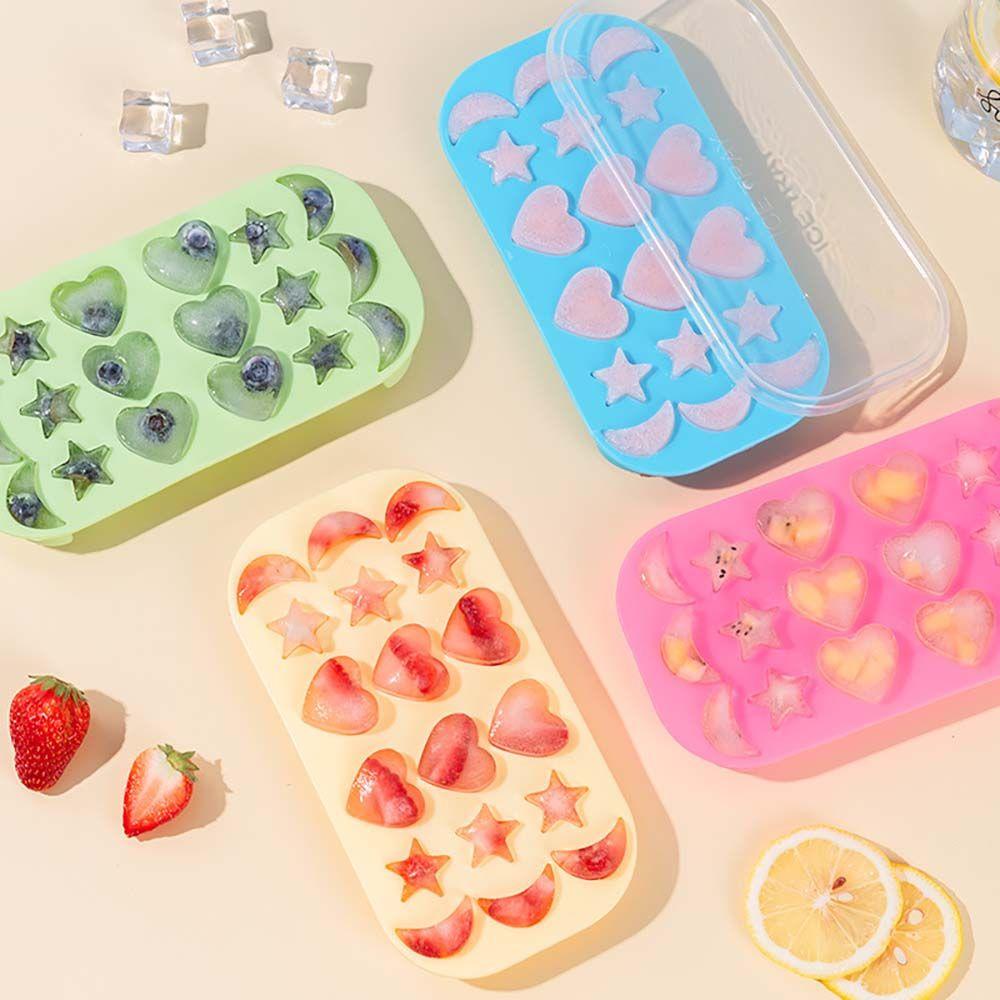 [Elegan] Ice Cube Tray Silicone Non-Stick Rumah Bar Pesta Dessert Cetakan Kulkas Es Krim Cetakan Ice Cube Maker Mold