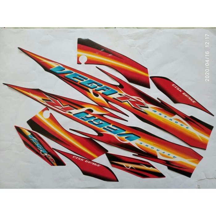 NEW stiker striping yamaha vega r 2007 hitam merah