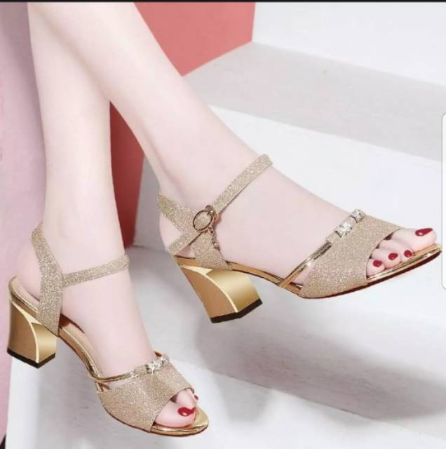 ABBUSHOES Af 32 hak tahu gliter wanita 5cm