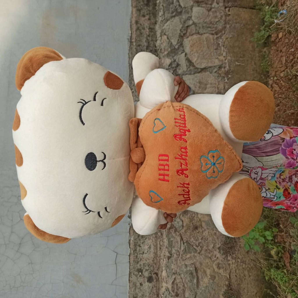 BONEKA KUCING CANTIK JUMBO COSTUM nama atau photo