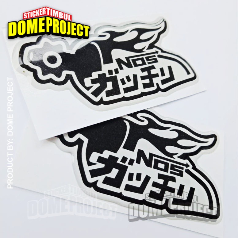 STIKER MOTOR TIMBUL EMBLEM NOS JAPAN STIKER RESIN TIMBUL LENTUR STICKER MOBIL