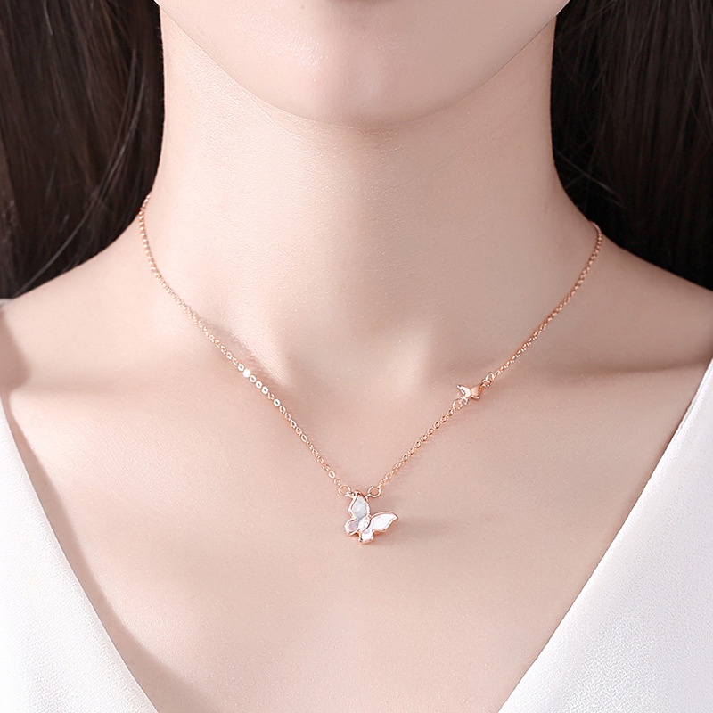 Butterfly-Kalung perak asli S925 Modis dan murah hati necklace  pure fashion s925 Original Arctic Deer