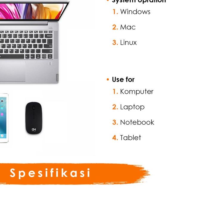 ☀ Giime.Id - Mouse Wireless Slim Ultra Ergonomis Silent Click Nyaman Digunakan Original Impor Garans