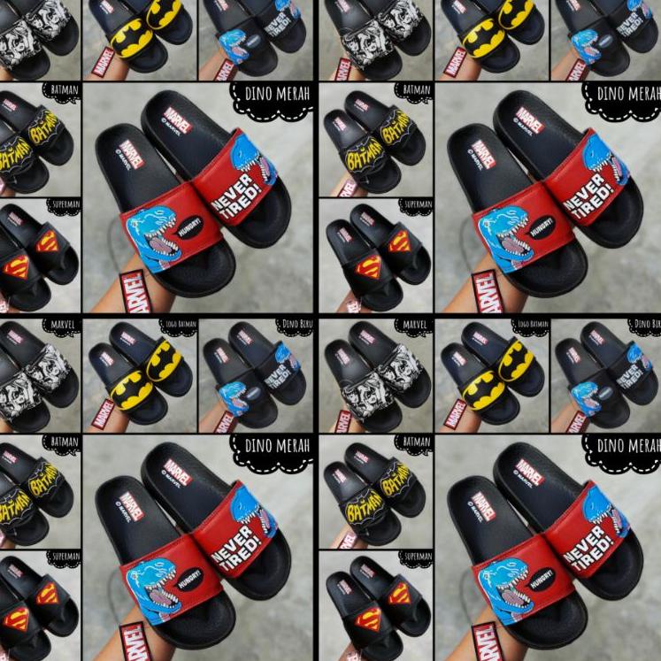 Koleksi Terbaru.. Sandal slop anak kids yongki junior marvel X Miniso