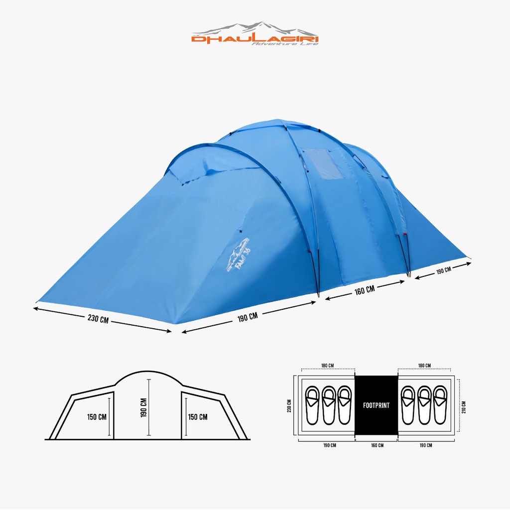 (BISA COD) Tenda camping DHAULAGIRI FAMI 36 TENT 6P/Tenda Camping Double Layer/Tenda kemping outdoor/tenda dhaulagiri/ tenda fami/ tenda kemping 6 orang/ tenda camping outdoor