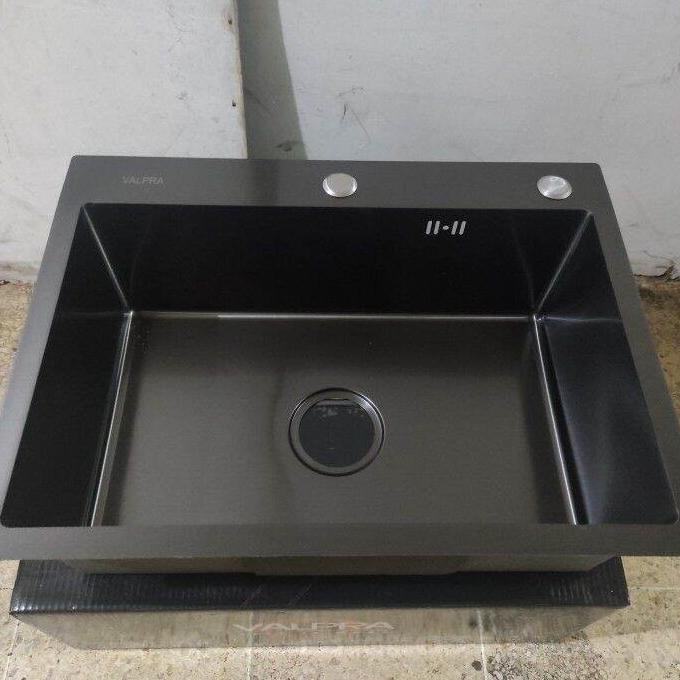 KITCHEN SINK BAK CUCI PIRING VALPRA 6045 HITAM STAINLESS STEEL