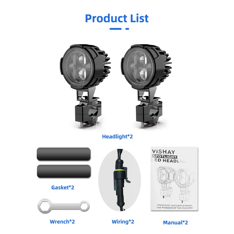 1 Pasang Lampu Sorot Kabut LED DRL Warna Putih Untuk Motor / Mobil