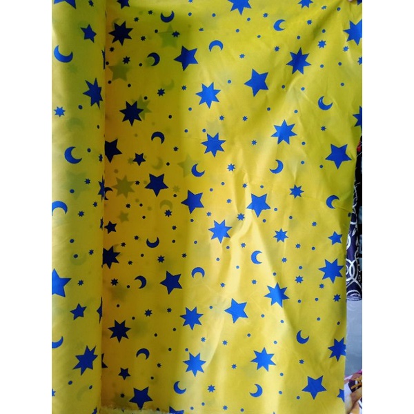 BAHAN KAIN SPREI METERAN (ECER) MURAH MOTIF BULANBINTANG (DISPERSE)