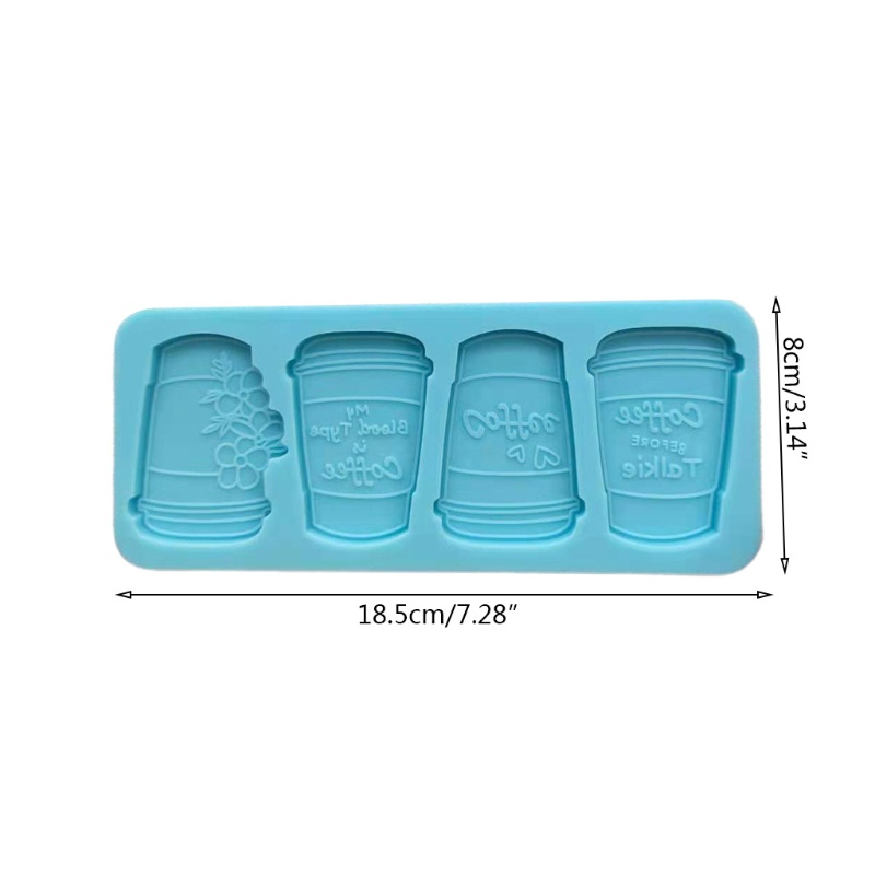 SIY  Epoxy Resin Mold Tray Four Coffee Cups Casting Silicone Mould DIY Crafts Plaster Soap Jewelry Making Tool