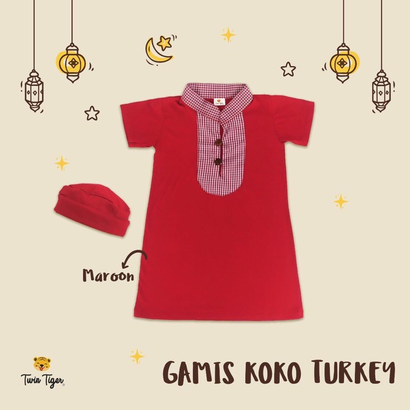 TWIN TIGER GAMIS KOKO TURKEY SET/koko bayi/Koko set anak