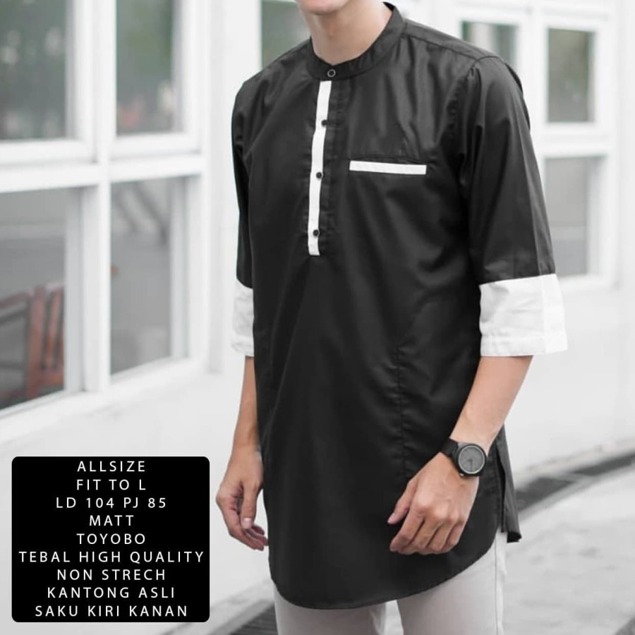 Flash Sale Realpict baju koko modern terkini jumbo [Koko Dion Hijau NI]Baju koko pria katun hijau