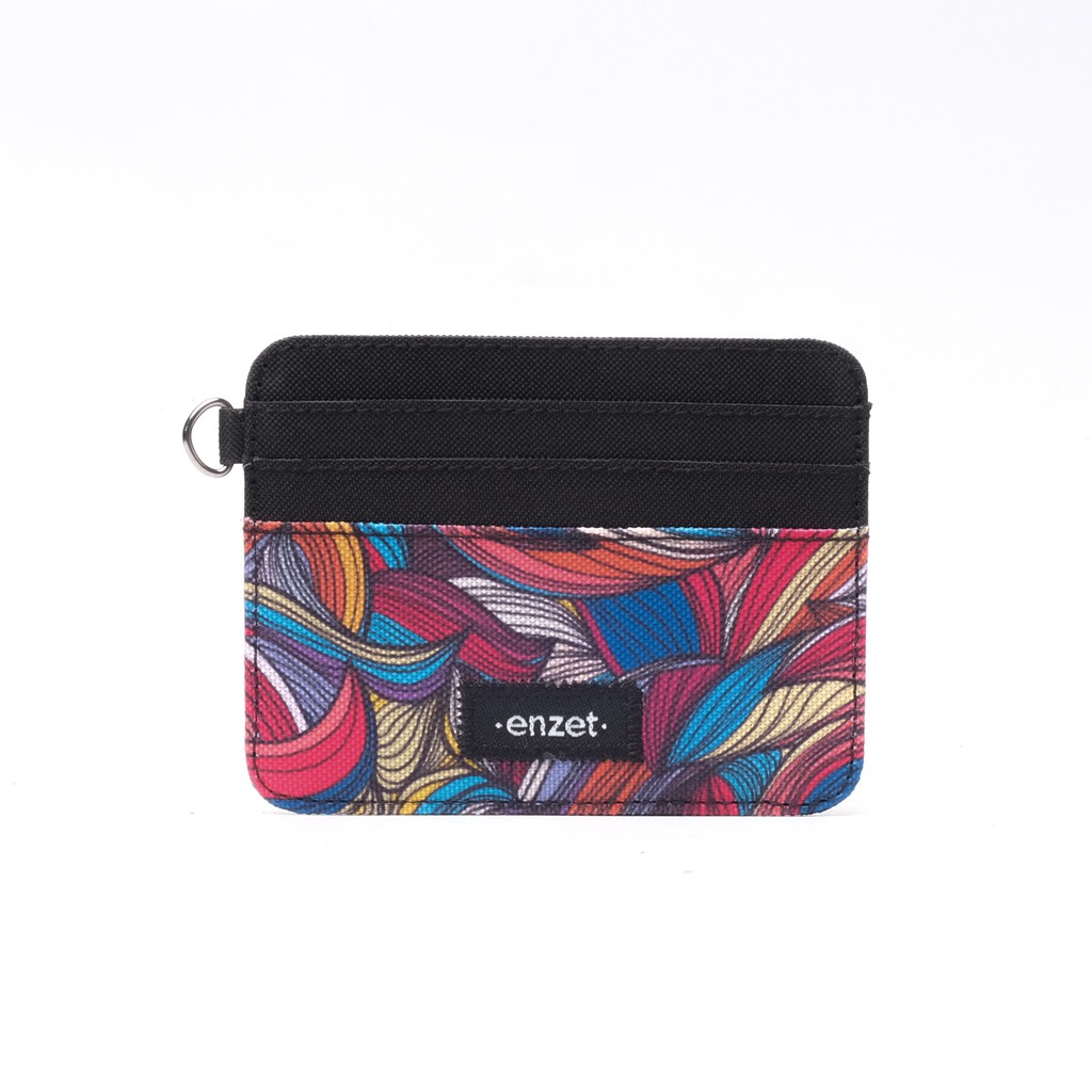 dompet kartu tipis simpel card wallet motif abstrak