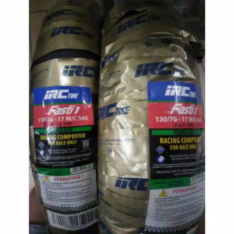 Ban slick/botak irc fasti 1 velg ring 17 uk 130/70 dan 110/70