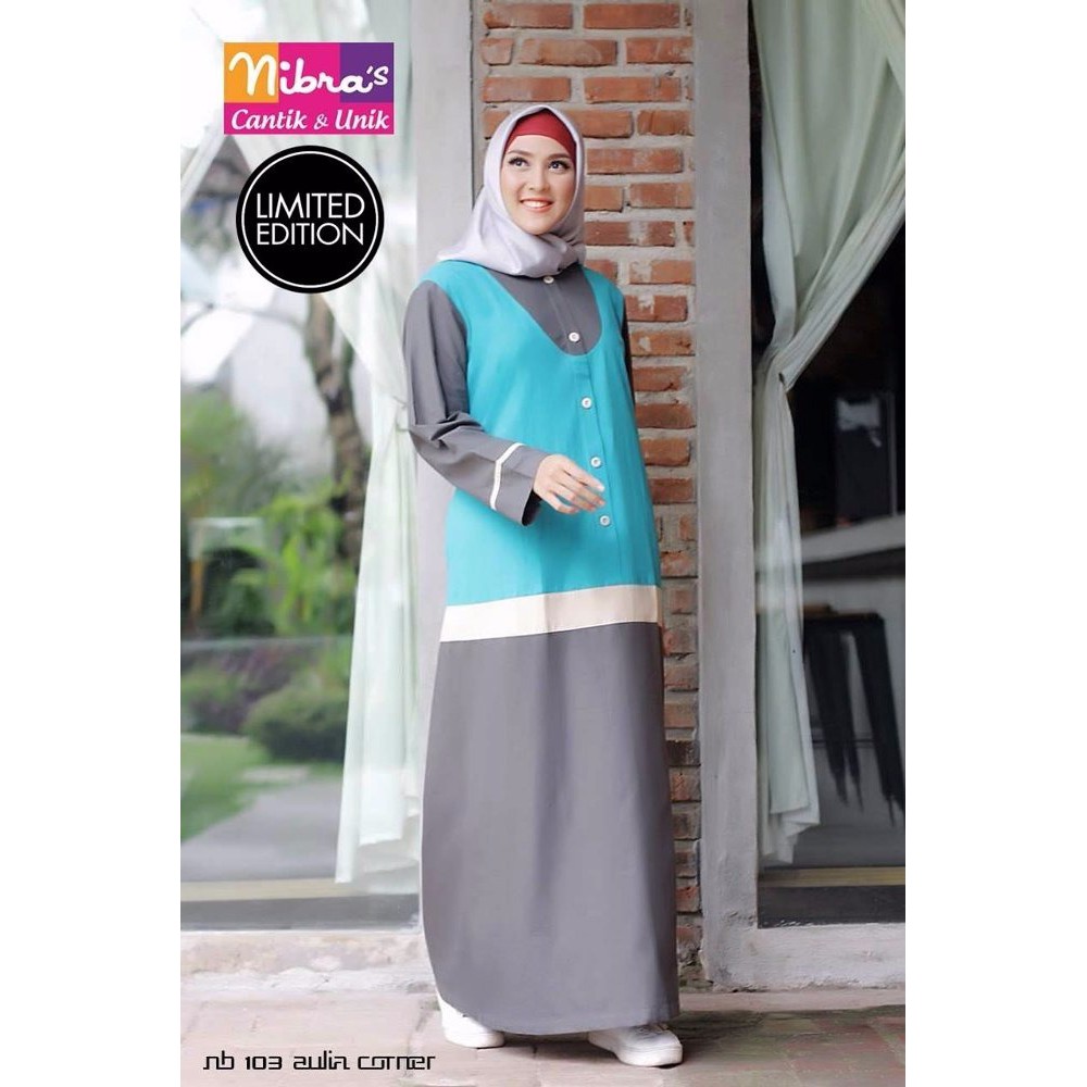 TERBATAS Model Baju Gamis Pesta Nibras NB 103 Kombinasi ORIGINAL Grosir Gamis Murah