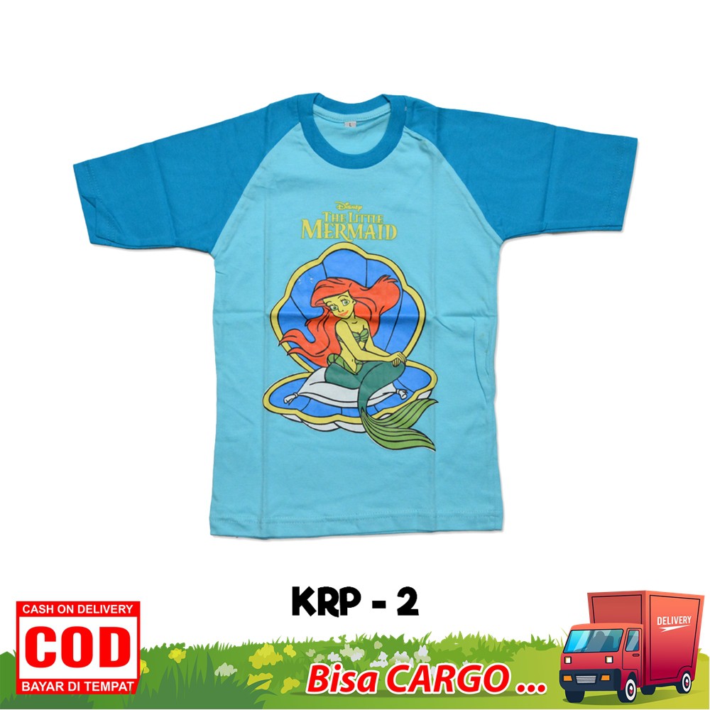 Kaos Karakter Cewek Size. L / Kaos Anak 6 Tahun / Kaos Atasan Anak perempuan (KRP)