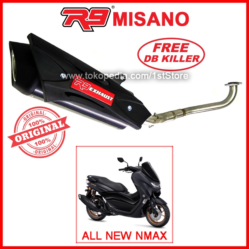 ORIGINAL R9 MISANO ALL NEW NMAX 155 KNALPOT RACING ORI FULL SYSTEM SET PNP ABS SE 2020 2021 TERLARIS
