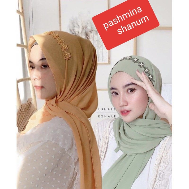 Pashmina Shanum Payet Bunga / Hijab Jilbab Instant