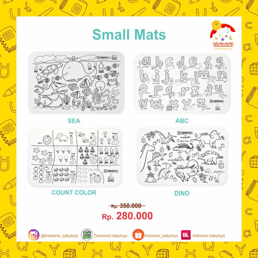 Oh My Mats Small Reusable Colouring Mats