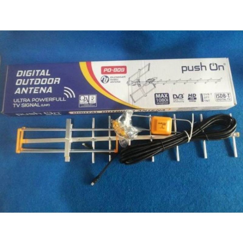 Antena TV outdoor merk PUSH ON 809 kabel 10 meter