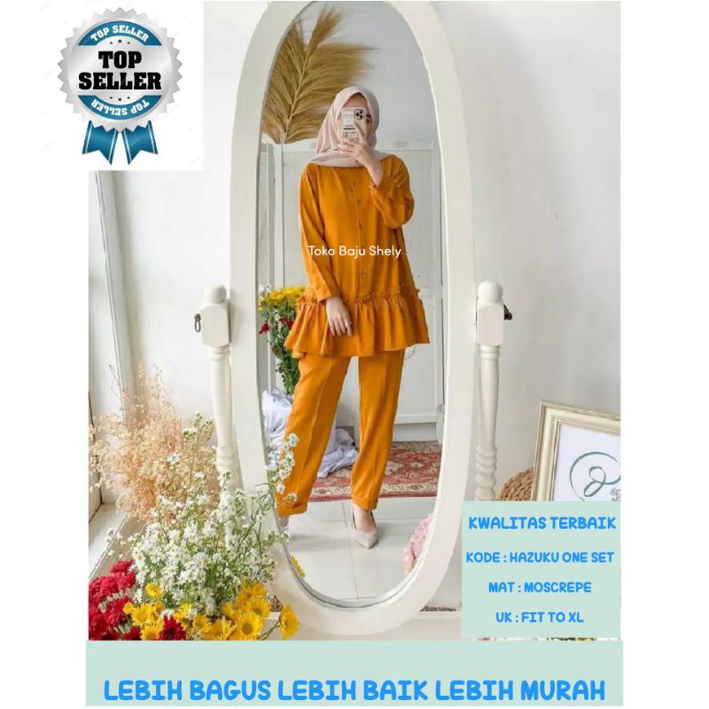 HAZUKU ONE SET/BAJU ONE SET WANITA/One set tunik/Baju one set/One set/One set premium/One set rajut/