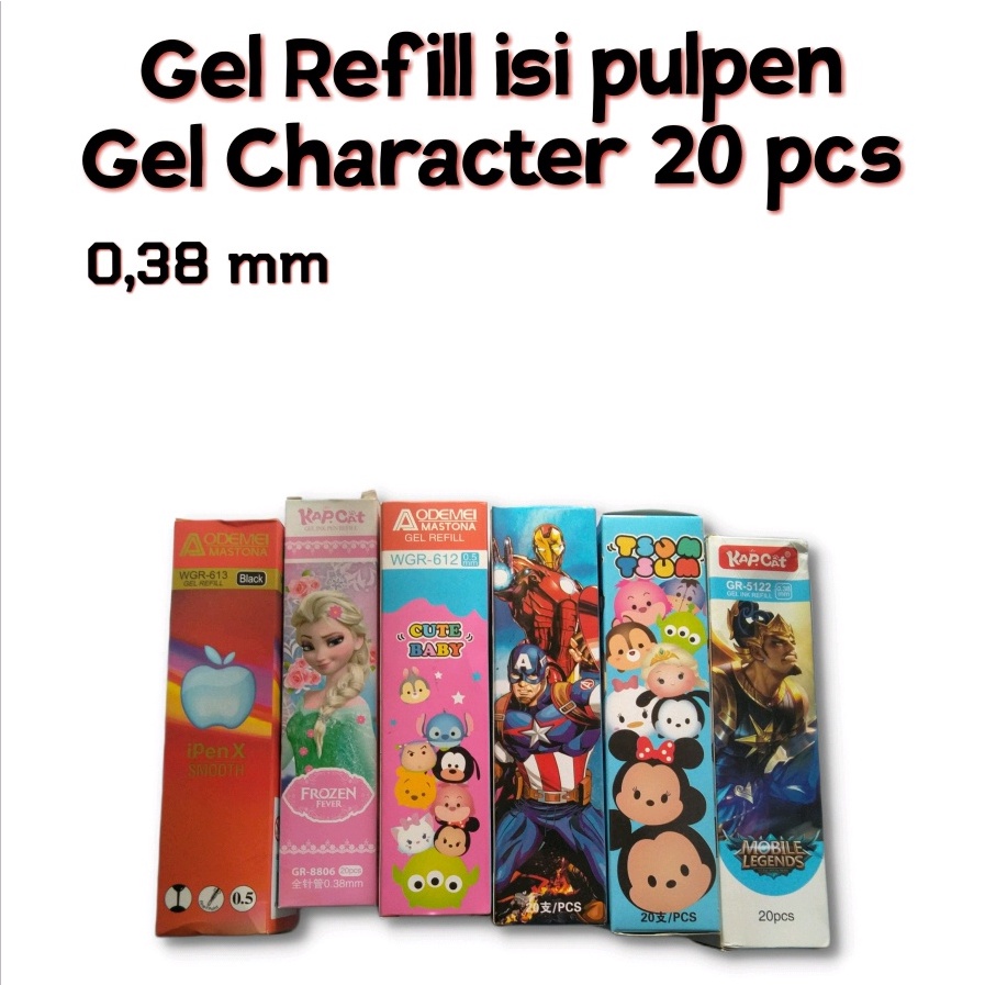 

[ Isi 20 PCS] Isi Pulpen Gel / Refill Pulpen Character Gel