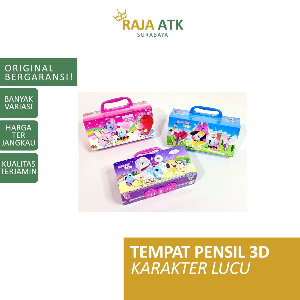 Tempat Pensil 3D - Kotak Tepak Tempat Pensil Magnet Anak Pop it Aesthetic 3D Sekolah Transparan Mura