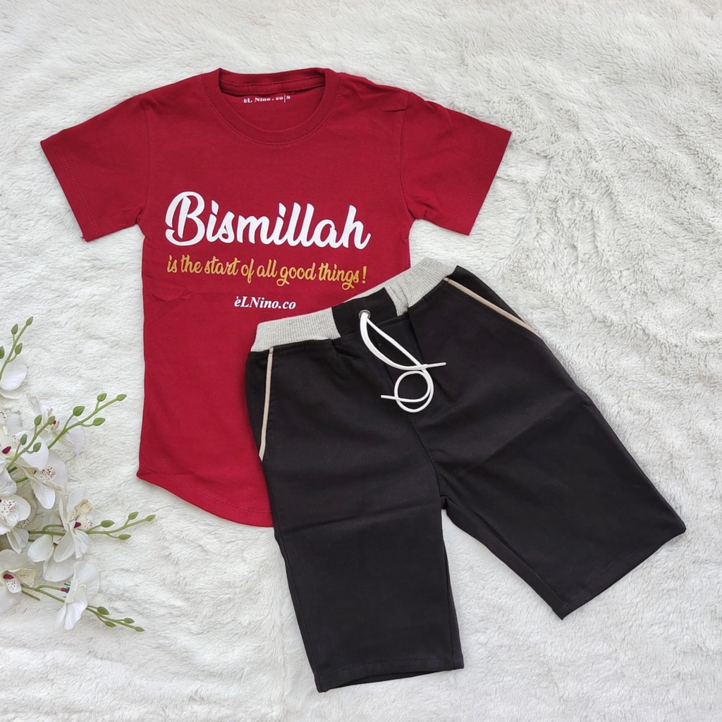 STAR_KIDSSTORE / Kaos Anak Murah / Setelan Baju Anak Laki-Laki / Set Kurta Chino BISMILLAH