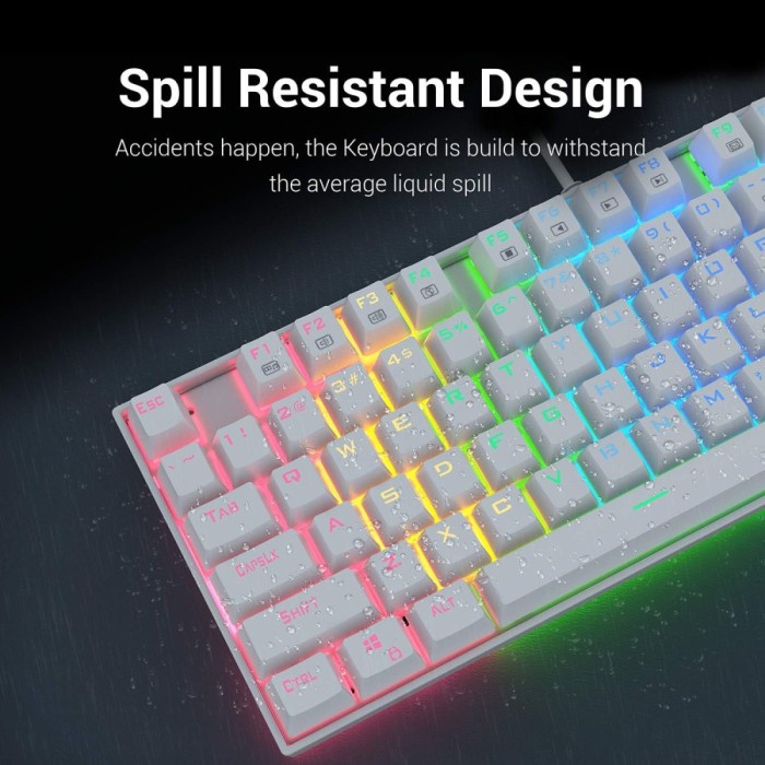 Keyboard Gaming Mechanical Redragon TKL White RGB Kumara K552W-RGB