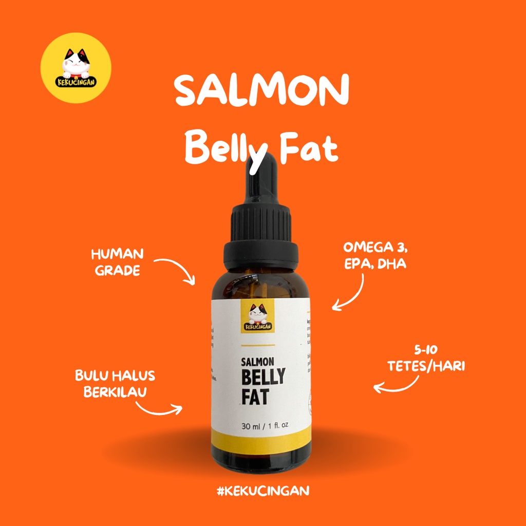 Minyak Ikan Salmon BELLY FAT Salmon Oil Suplemen Penggemuk dan Bulu Untuk Kucing Anjing 30 ml