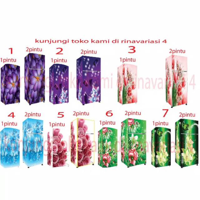 Stiker kulkas motif bunga