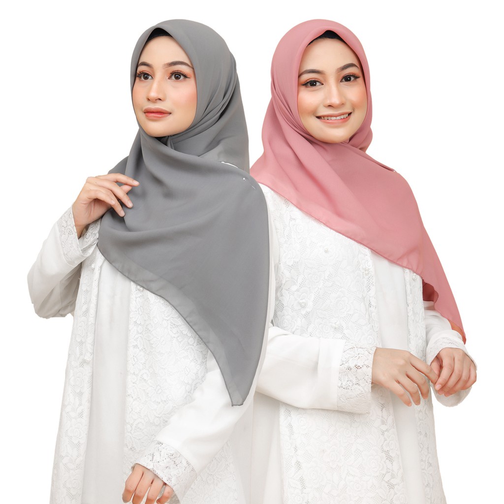 Bella Square Jilbab Segiempat Paris Polos Premium Kerudung Segi Empat Hijab Square Polycotton Hijab Bella