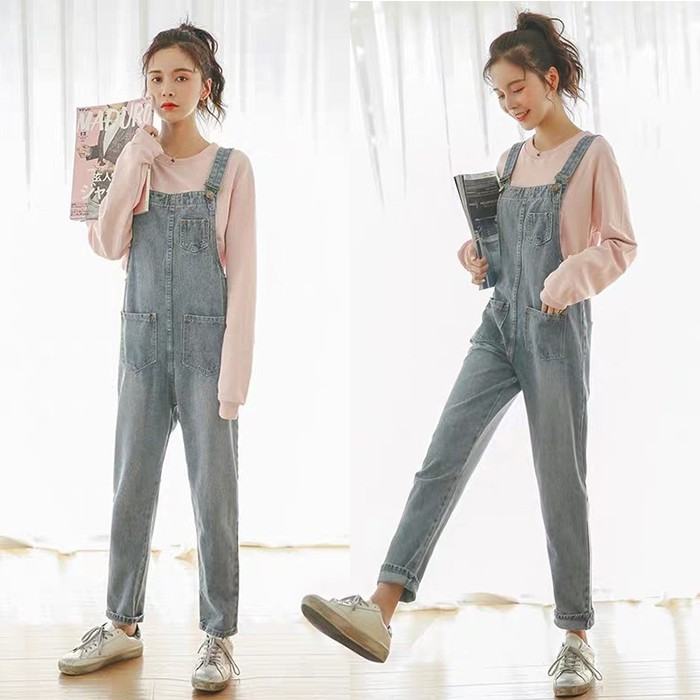 (8718)Yeji Overall Denim Pants/Celana kodok/Celana Montir