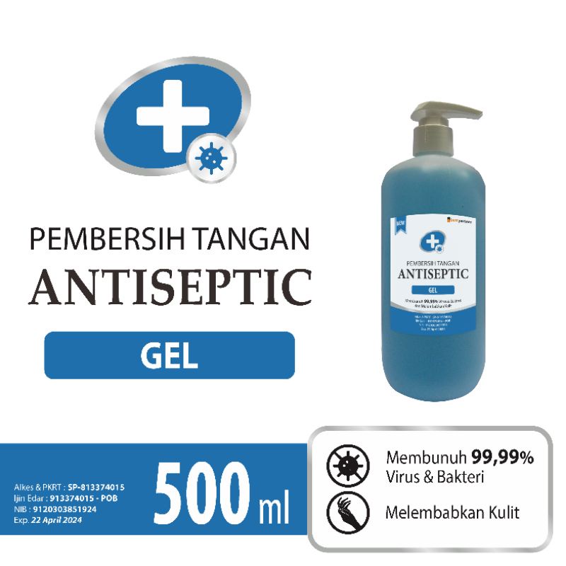 Handsanitizer antiseptic gel pump 500 ml aneka aroma